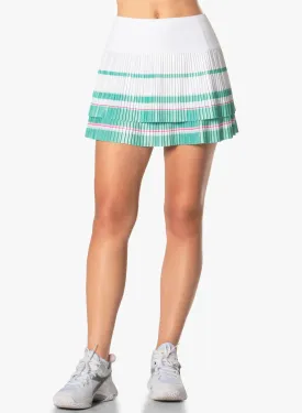 Long Deco Stripe Pleated Skirt