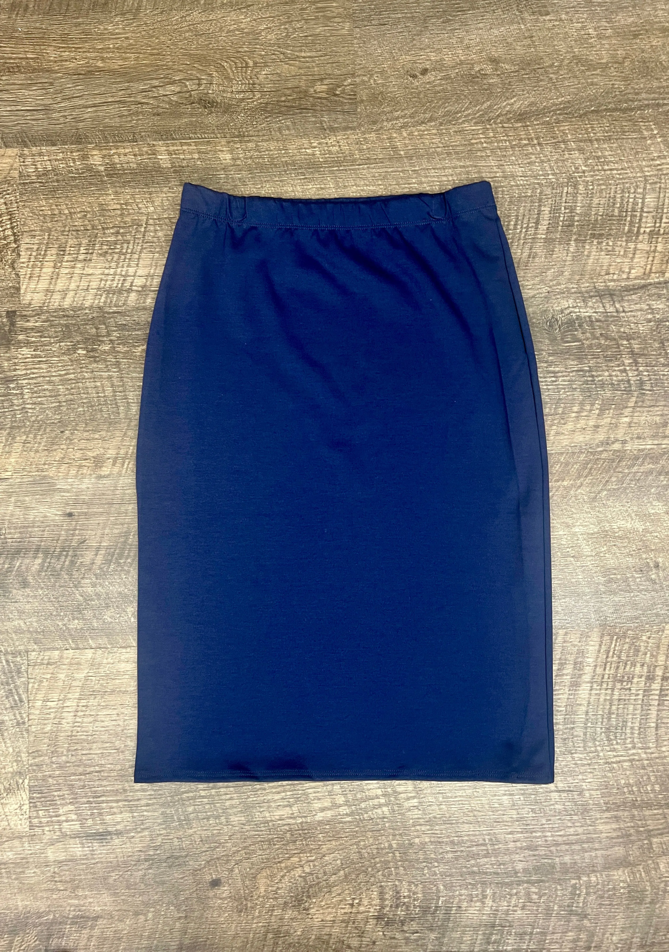 Lynn Navy Pencil Skirt-Regular & Plus