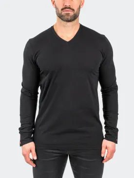 Maceoo V-Neck EdisonSolidTattoo | Black