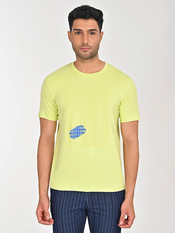 Men Sporty Moisture Graphic Crew Neck T-Shirt