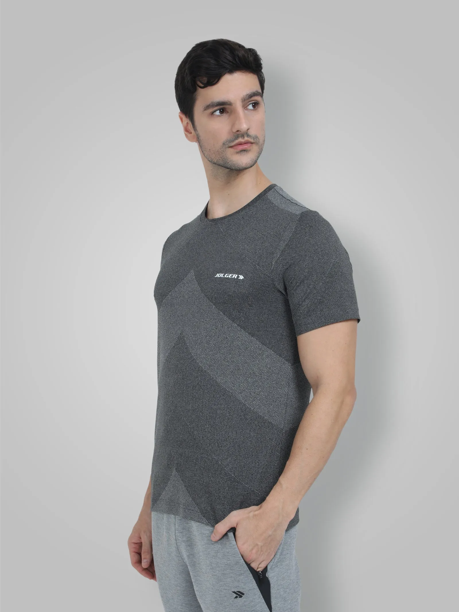 Men's Round Neck Quick Dry Breathable Gym T-Shirt