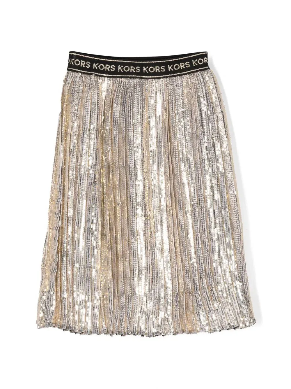 Metallic Pleated Skirt