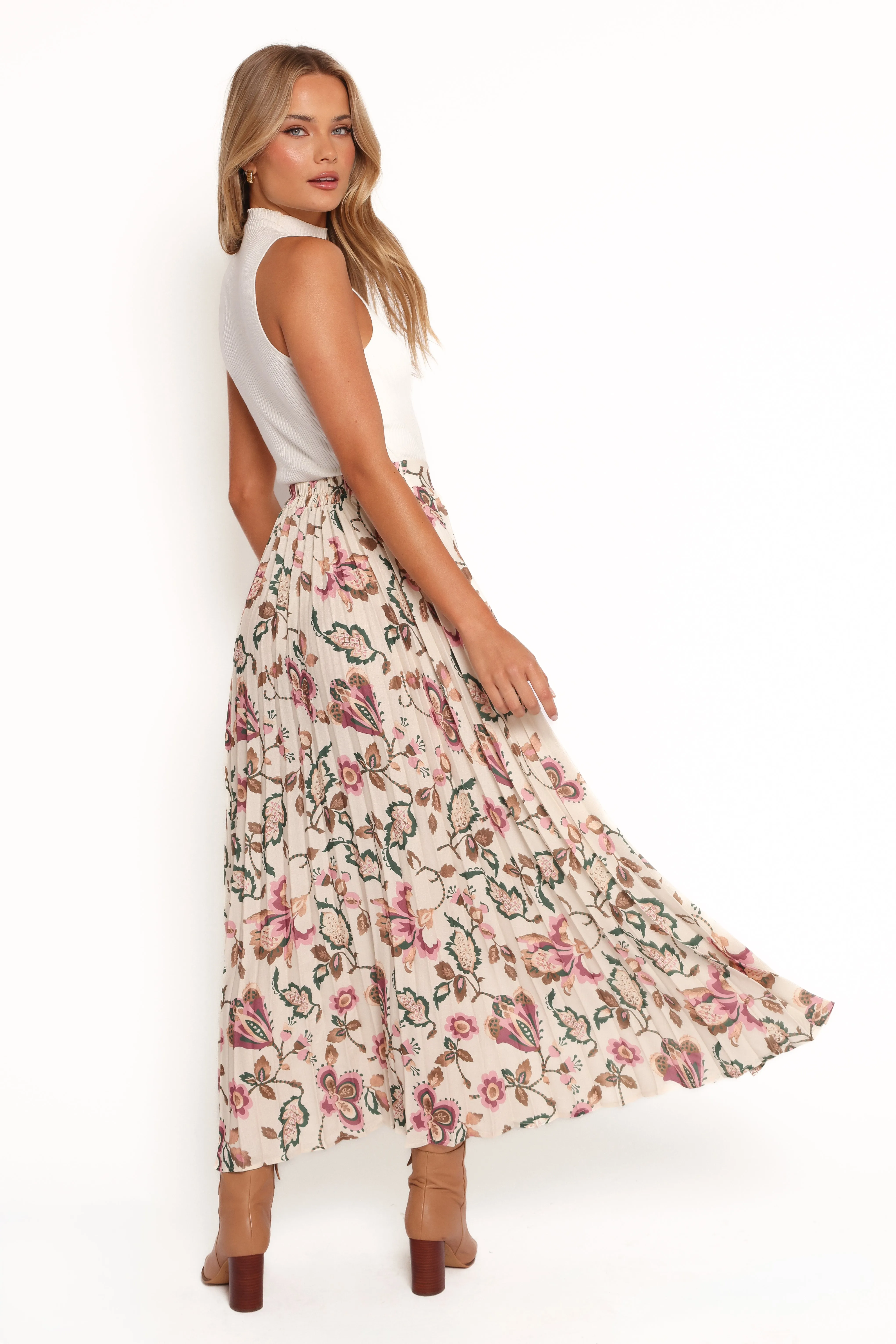 Michael Pleated Midi Skirt - Paisley Floral