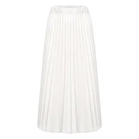 Midi Pleated Skirt - White