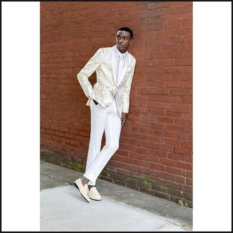 Mod Ivory With Gold Lame' Splash Tuxedo 276M