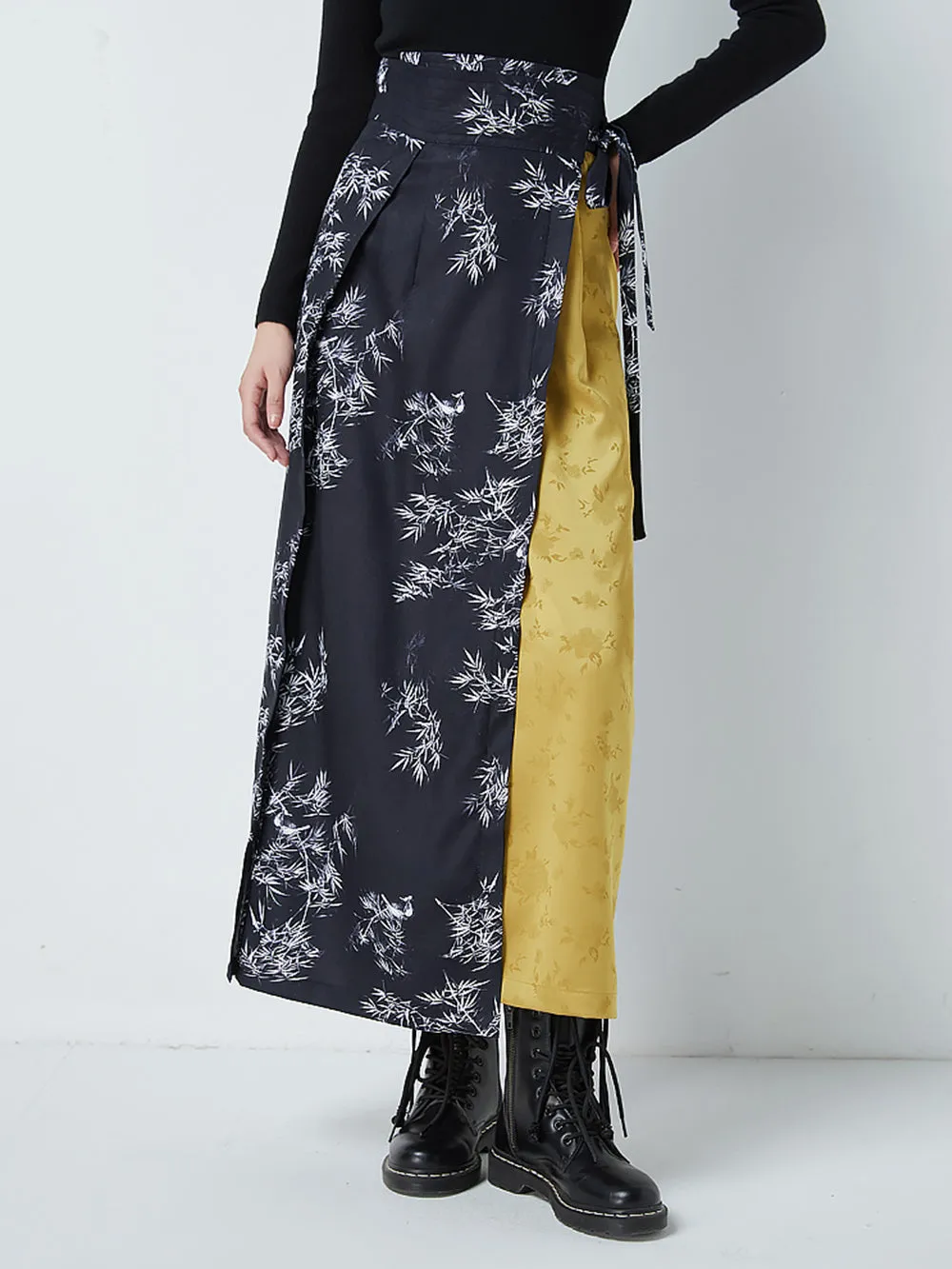 MUKTANK x CUUDICLAB Contrasting Color Song Dynasty-style Pleated Skirt