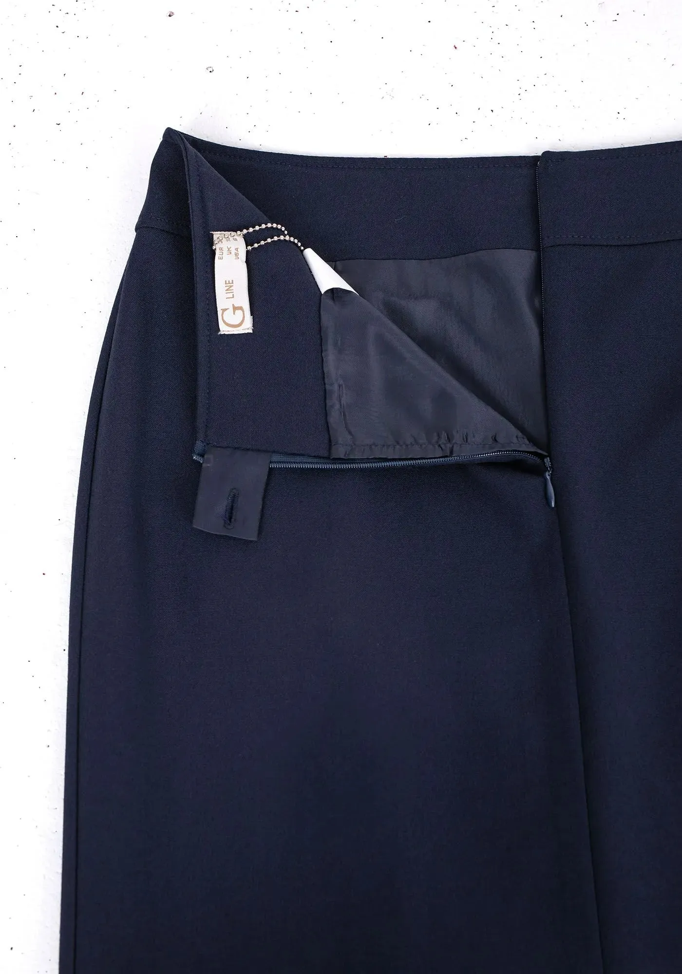 Navy Maxi Back Slit Pencil Skirt