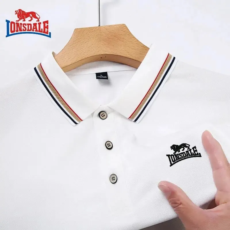 New Summer Embroidered Pure Cotton Polo Shirt Luxury Men's Fashion Business Leisure Comfortable Breathable Cool T-shirt Top