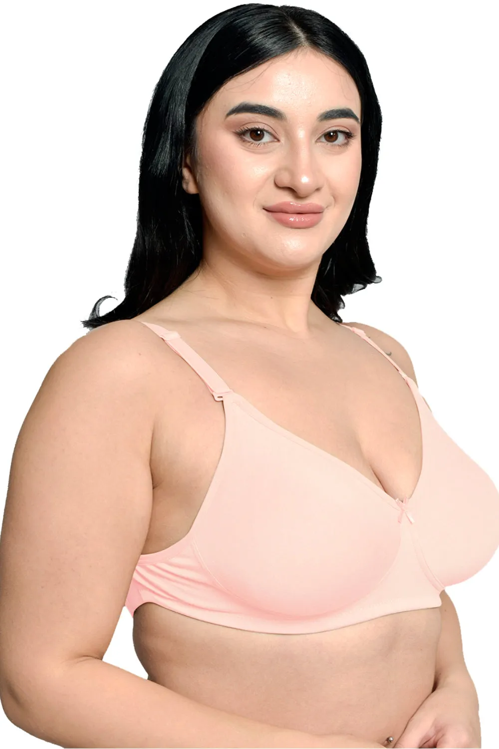 Organic Cotton Antimicrobial Backless Non-Padded Seamless Bra-ISB100-Baby Pink