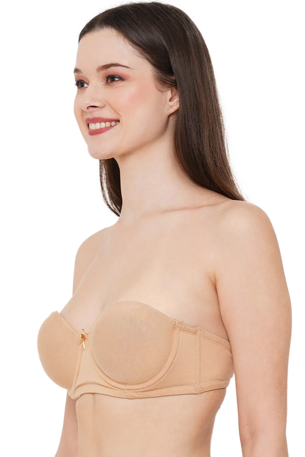 Organic Cotton  Antimicrobial Padded Strapless Bra-ISB102-Skin-