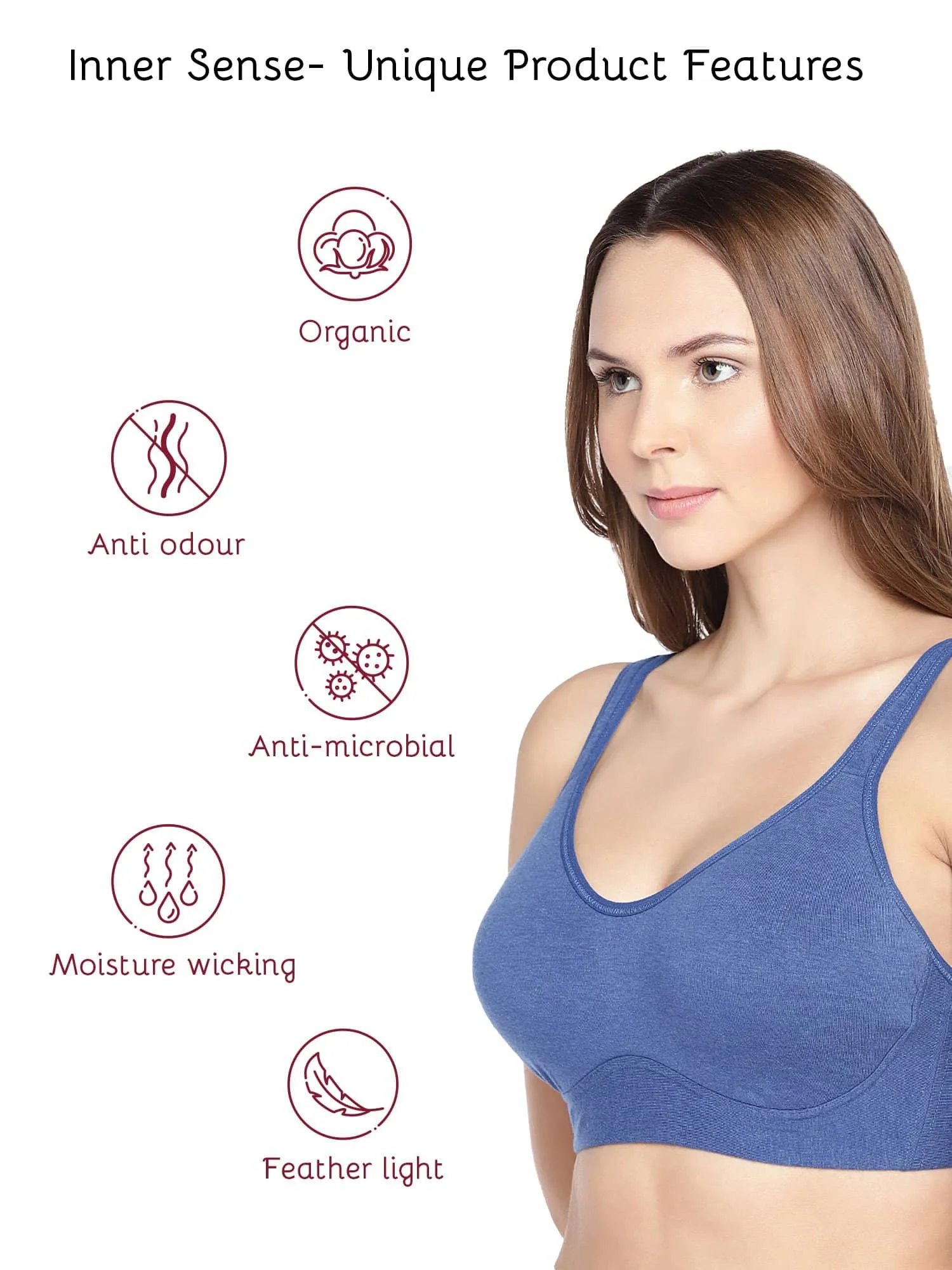 Organic Cotton Antimicrobial Soft Cup Full Coverage Bra-ISB098-