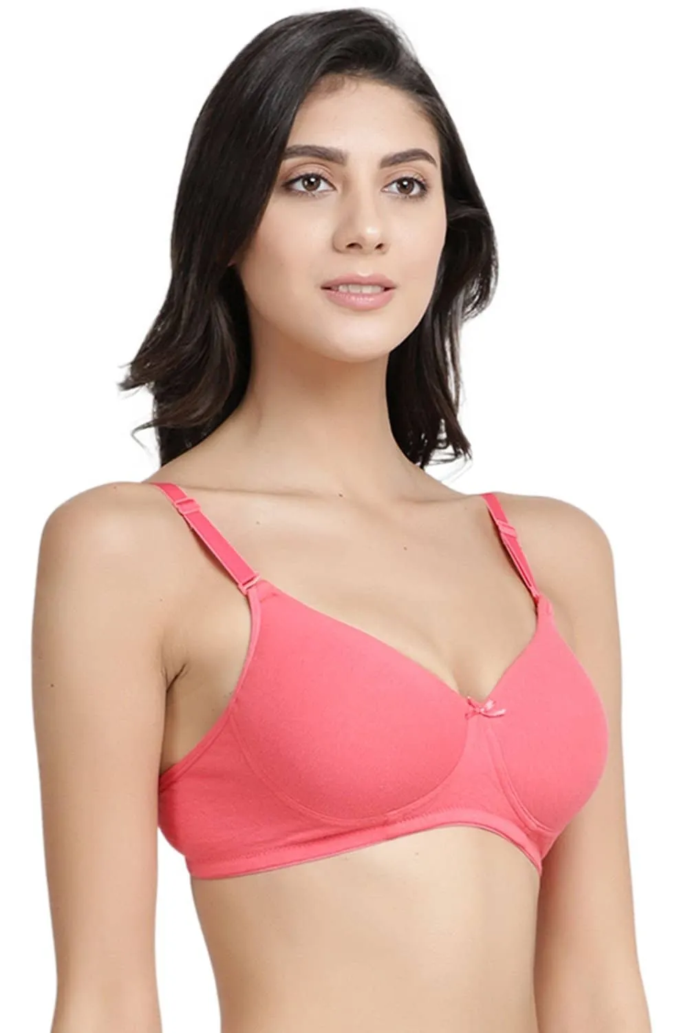 Organic Cotton  Antimicrobial Wire-free Padded Bra (Pack of 2)-ISB068-Mauve_Bright Pink-