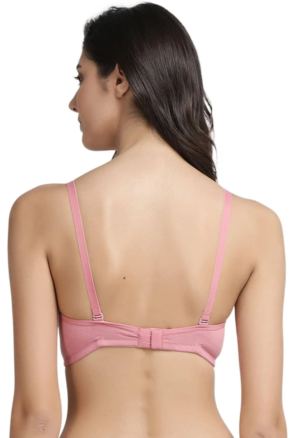 Organic Cotton  Antimicrobial Wire-free Padded Bra (Pack of 2)-ISB068-Mauve_Bright Pink-