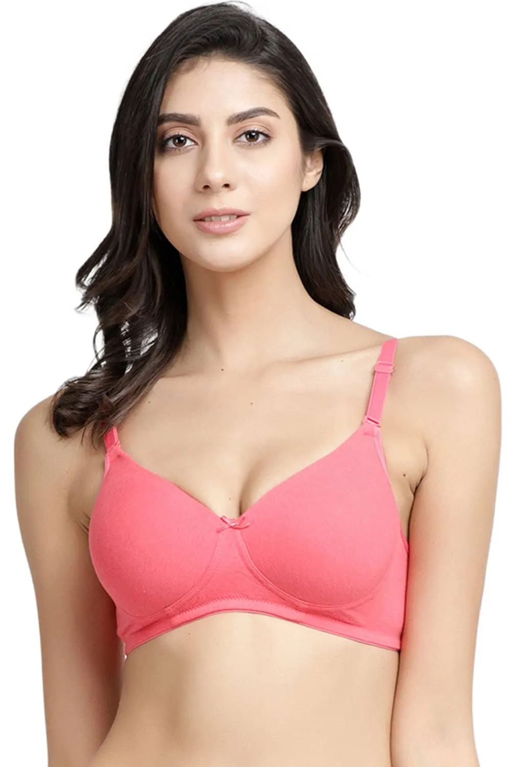 Organic Cotton  Antimicrobial Wire-free Padded Bra (Pack of 2)-ISB068-Mauve_Bright Pink-