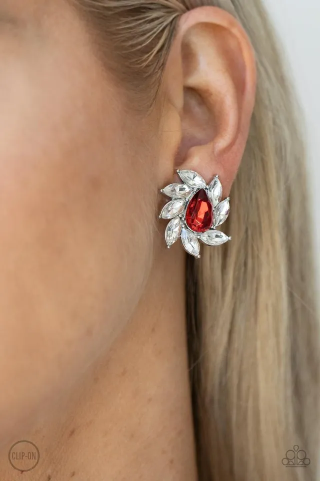 Paparazzi Earring ~ Sophisticated Swirl - Red