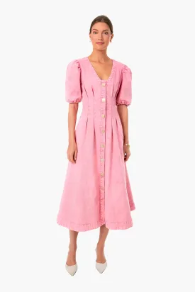 Pink Denim Madeline Midi Dress