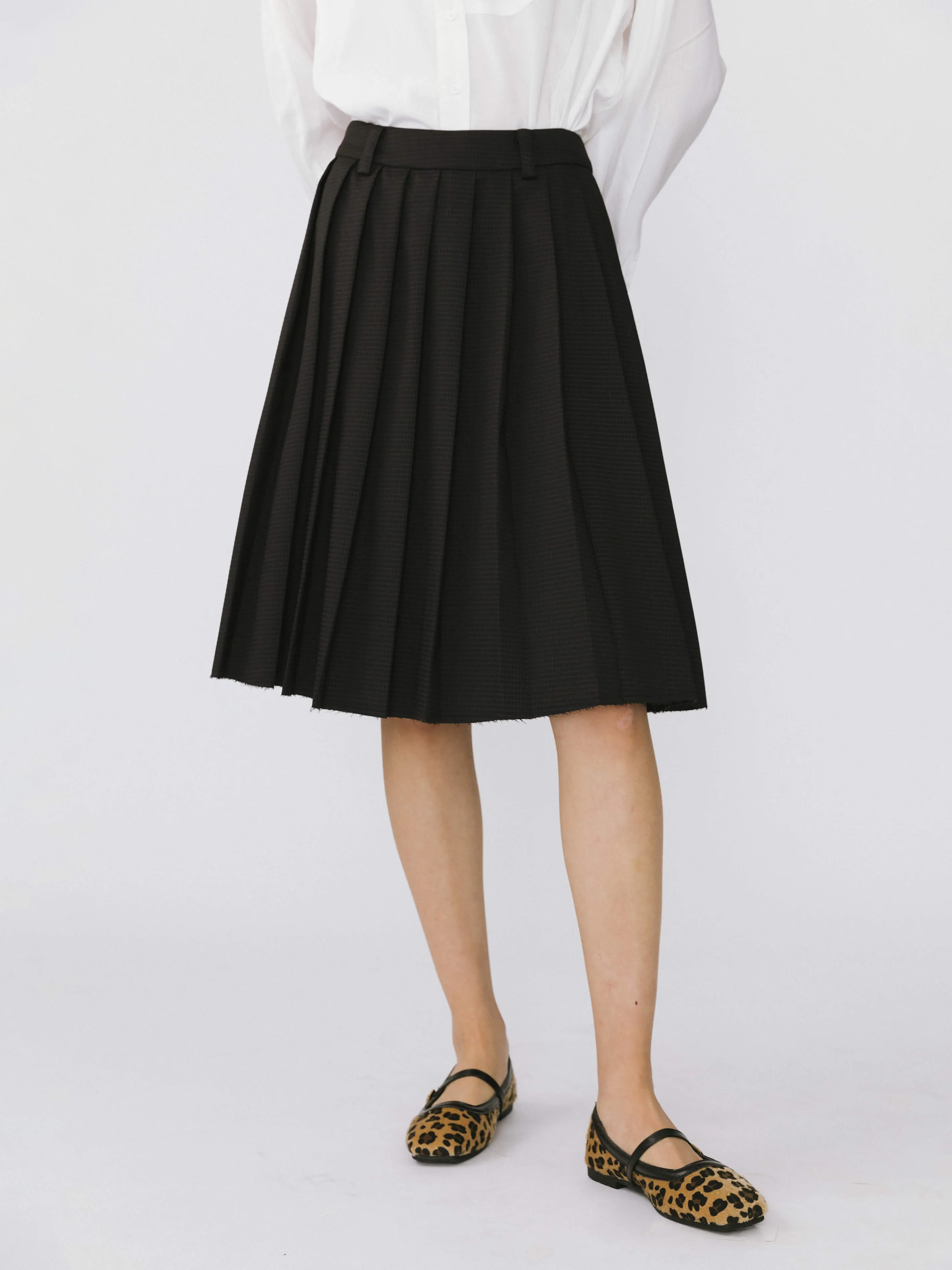 Plaid Pleated Skirt