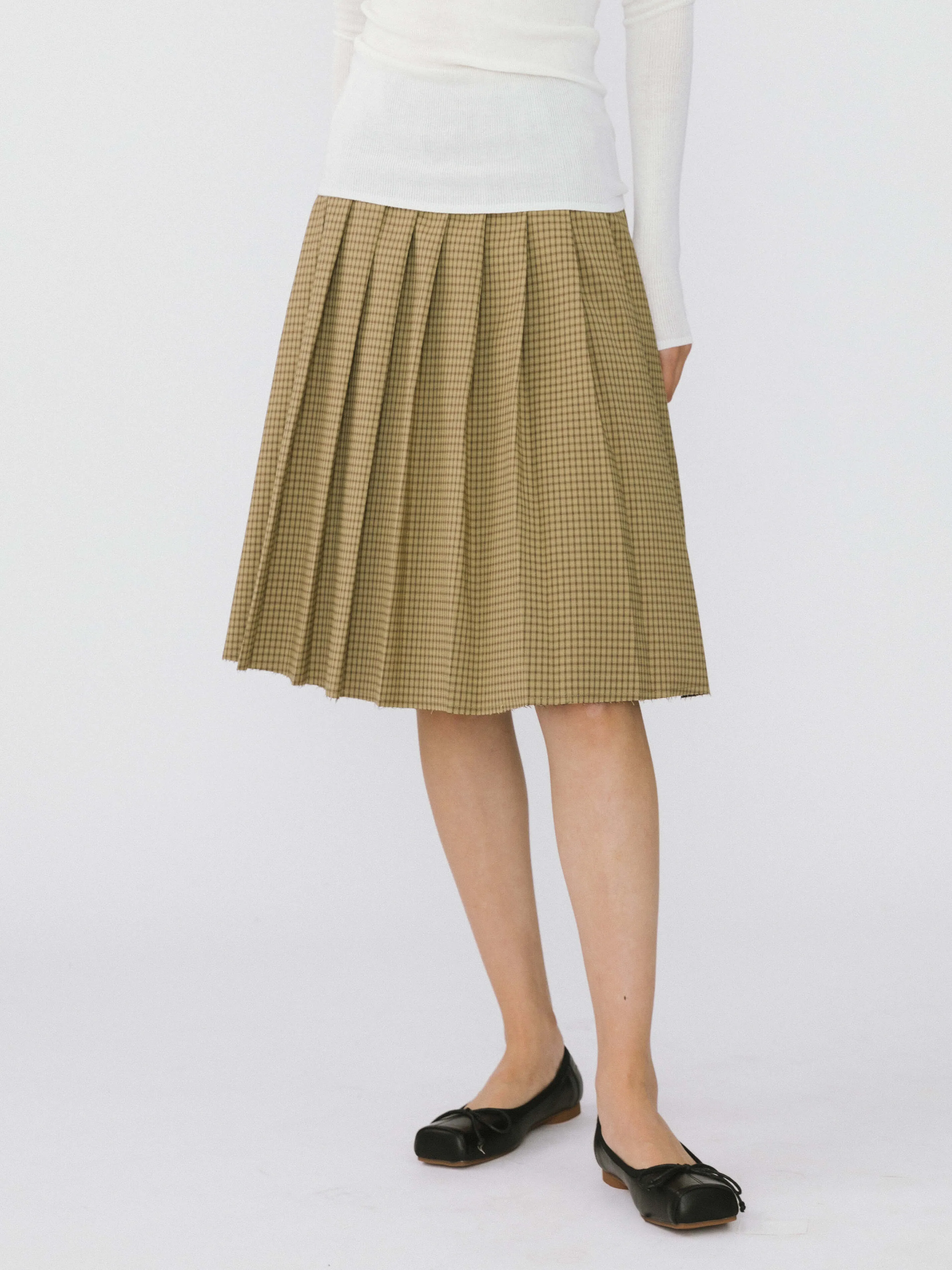 Plaid Pleated Skirt