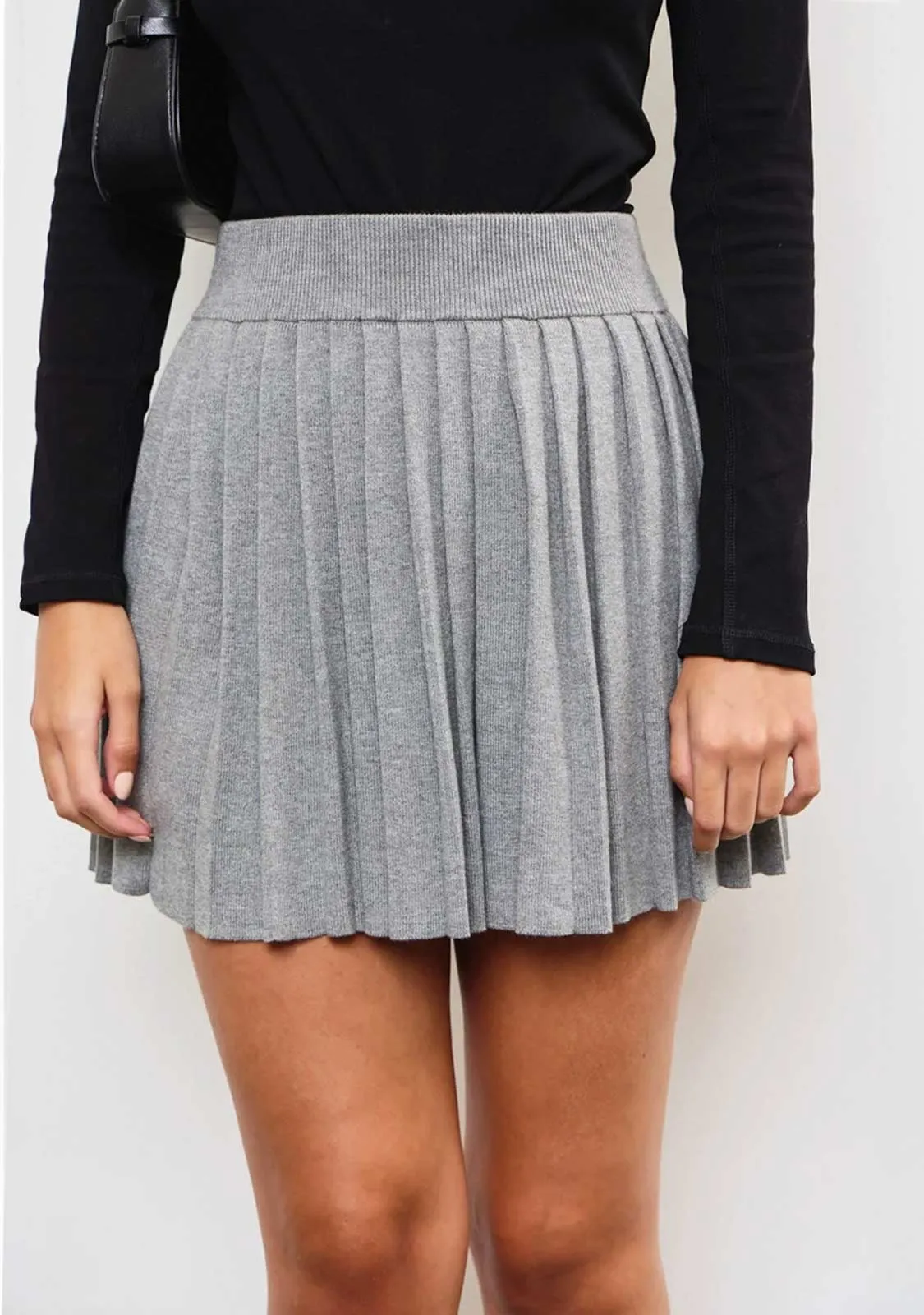 Pleated Knit Skirt