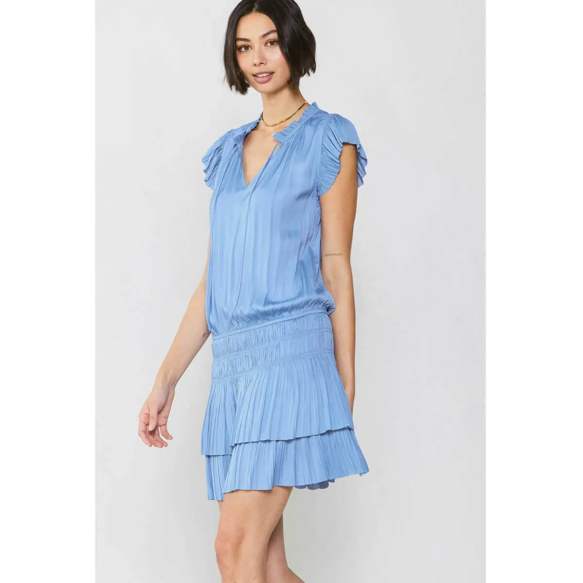 Pleated Skirt Mini Dress