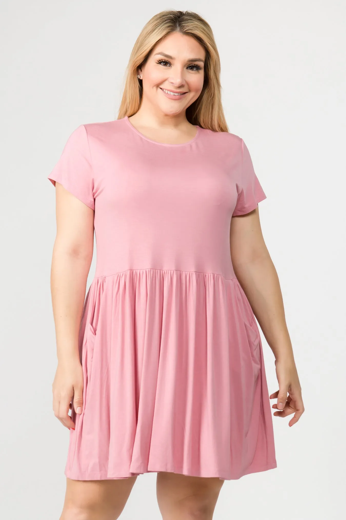 Plus Size Babydoll Dress with Pockets