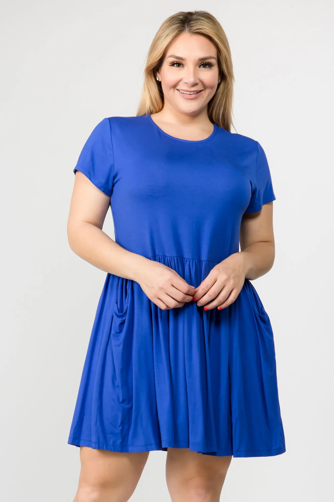 Plus Size Babydoll Dress with Pockets