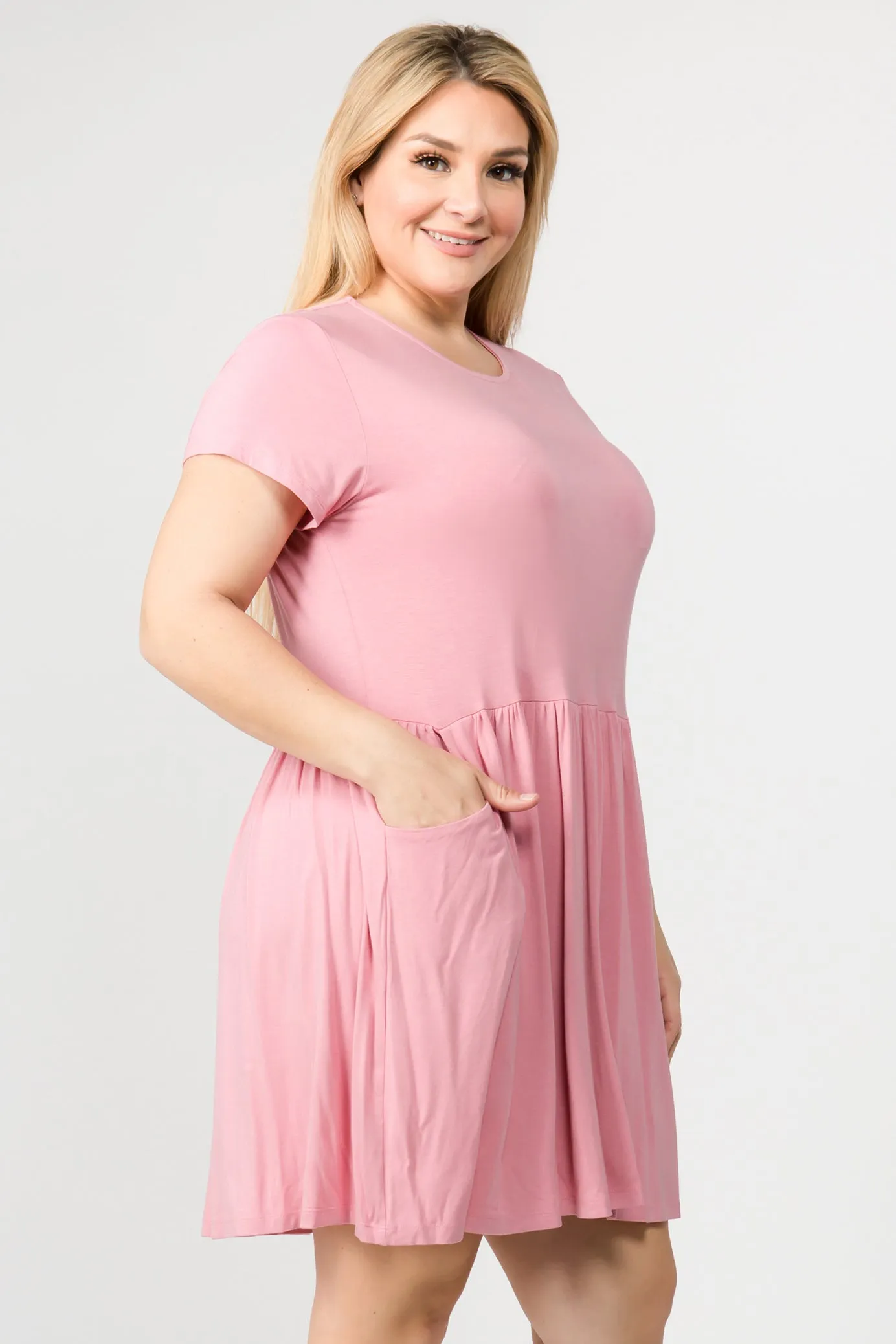 Plus Size Babydoll Dress with Pockets