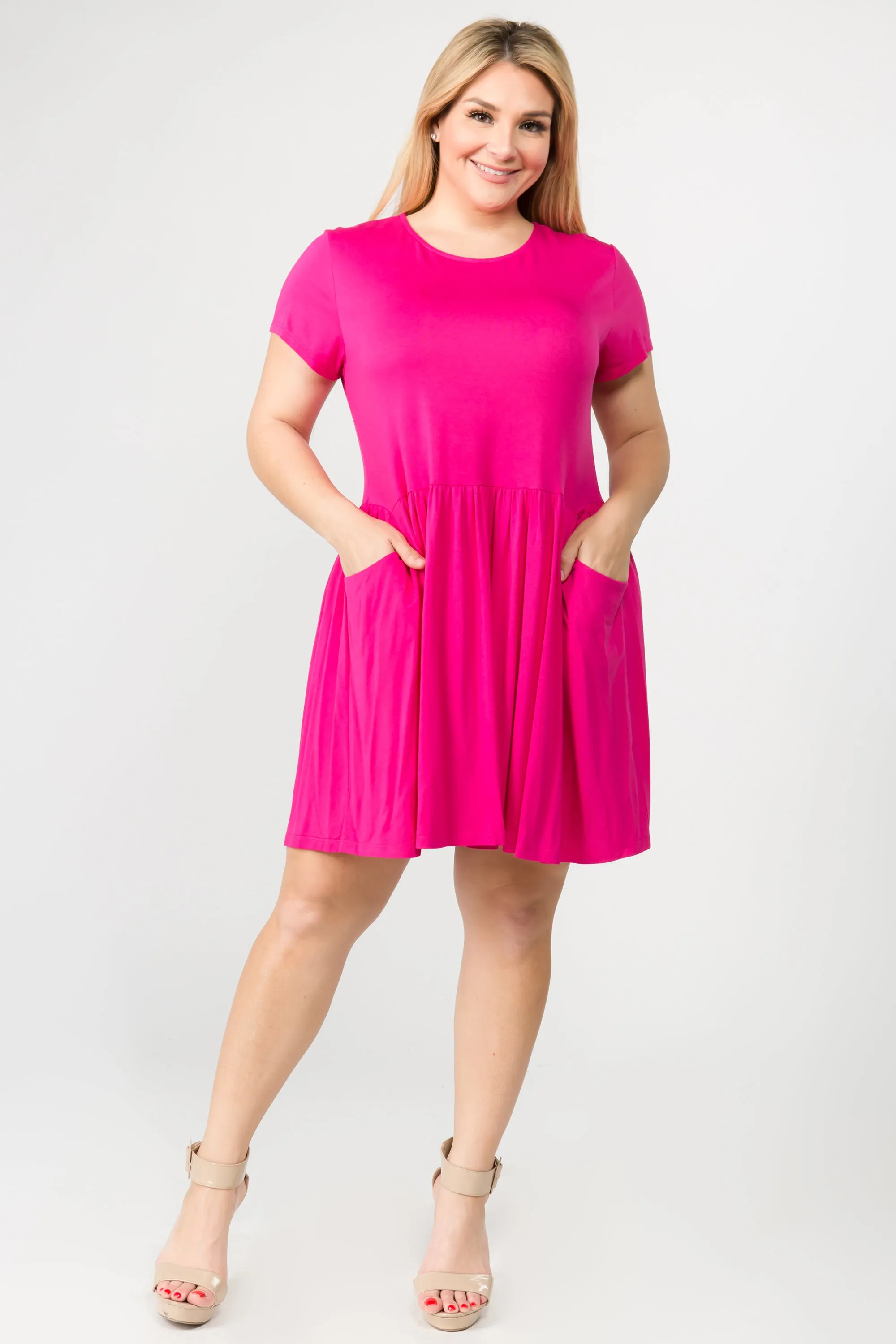 Plus Size Babydoll Dress with Pockets