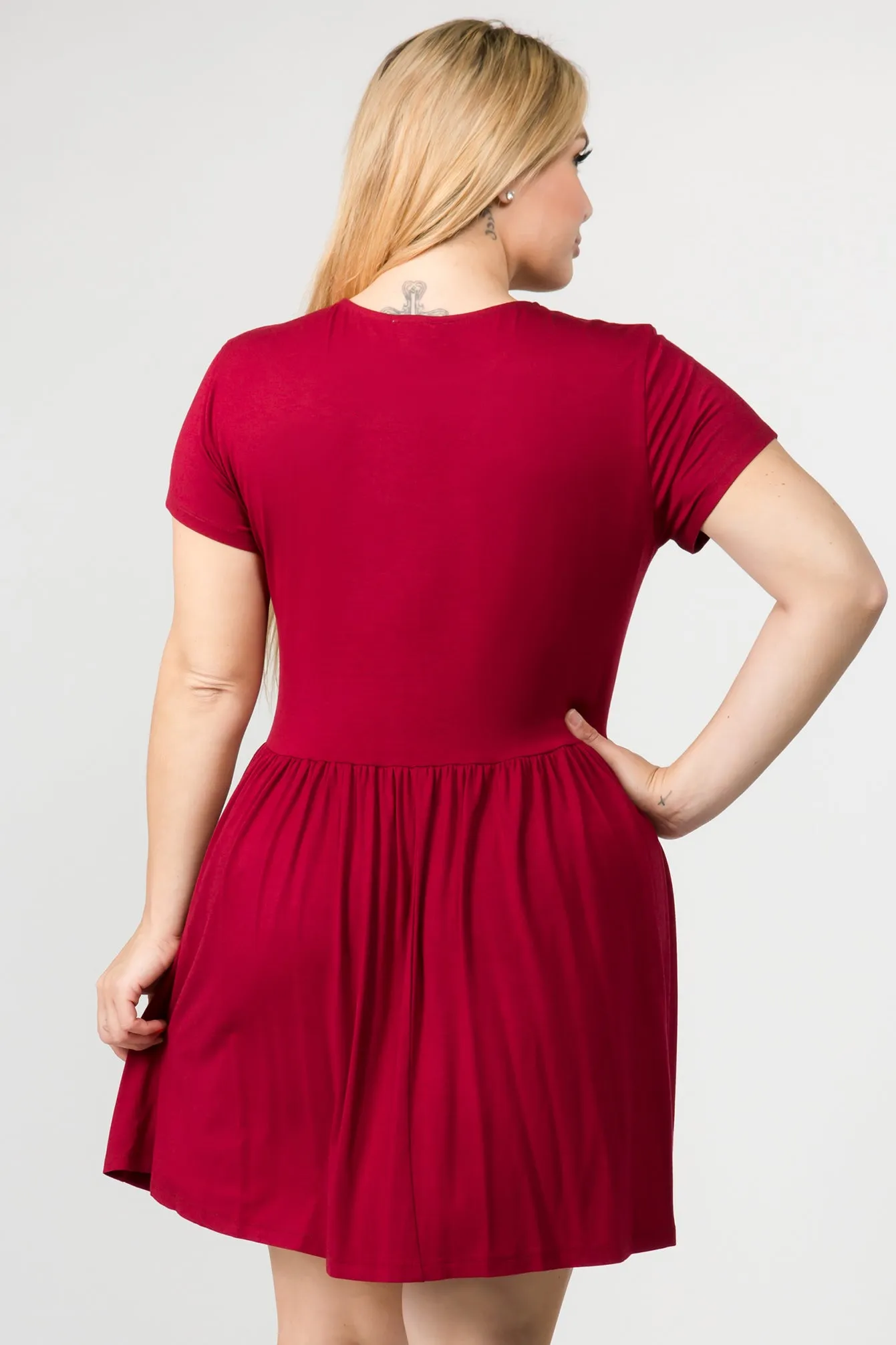 Plus Size Babydoll Dress with Pockets