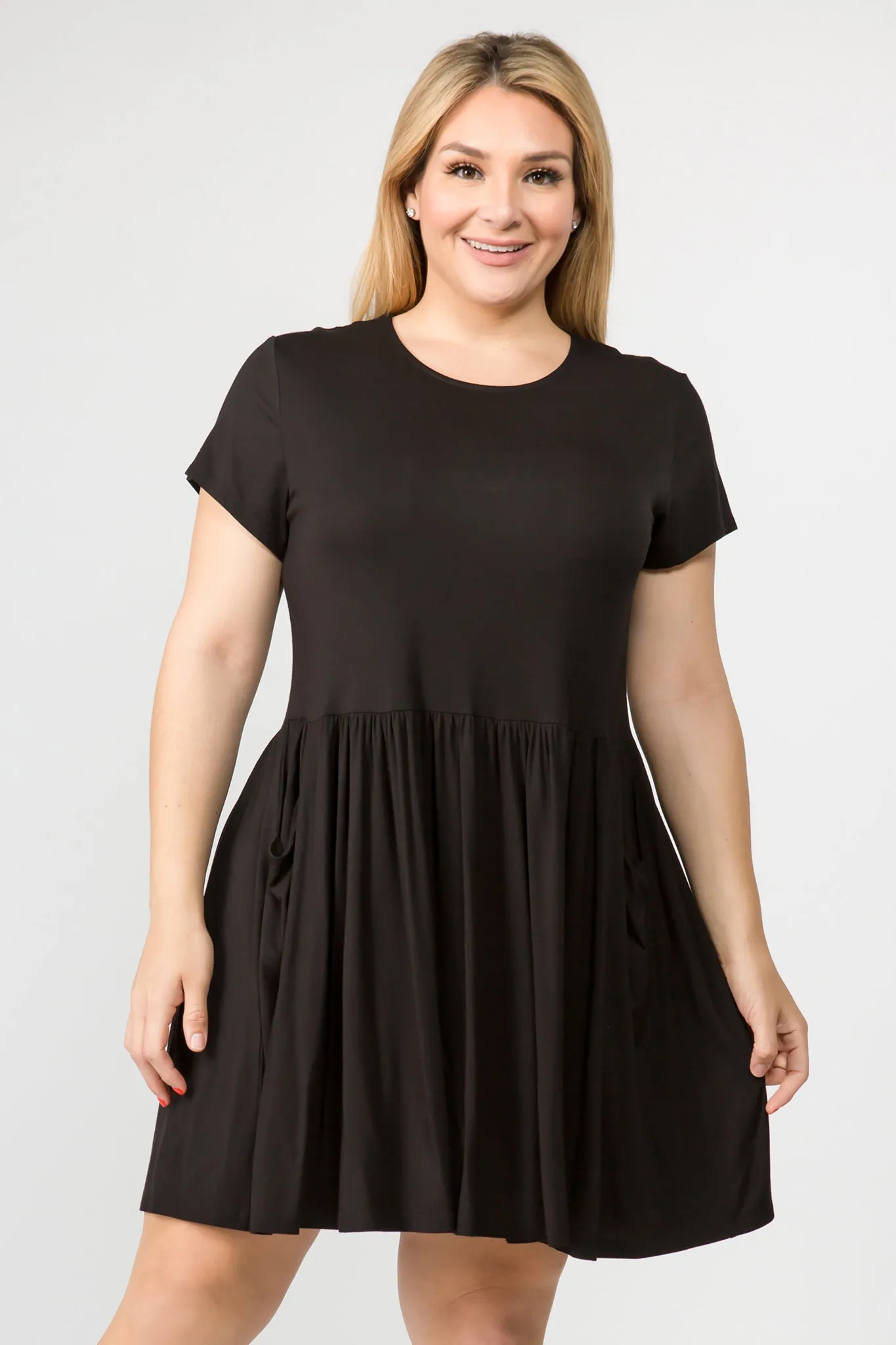 Plus Size Babydoll Dress with Pockets