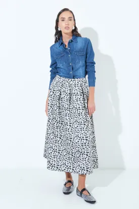 Printed pleated midi skirt wholesale