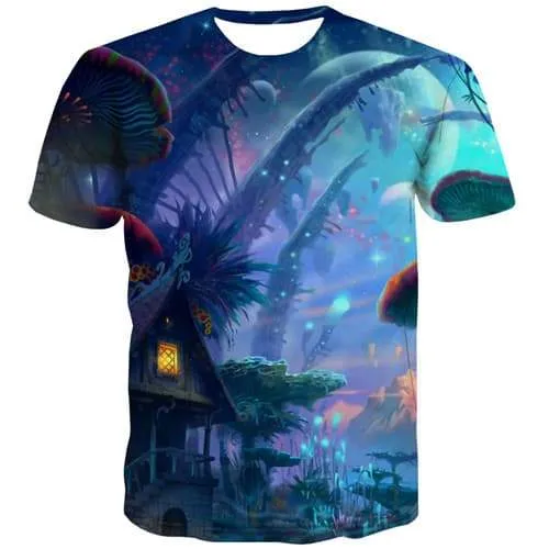 Psychedelic T-shirt Men Animation T shirts Funny Colorful Tshirt Printed Harajuku Tshirts Cool Gothic T-shirts 3d Short Sleeve