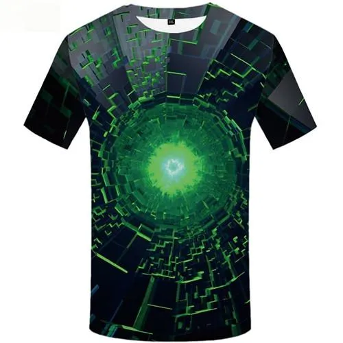 Psychedelic T-shirt Men Vortex Shirt Print Black Hole Tshirt Anime Space Tshirt Printed Short Sleeve Hip hop Unisex Tee Top Slim