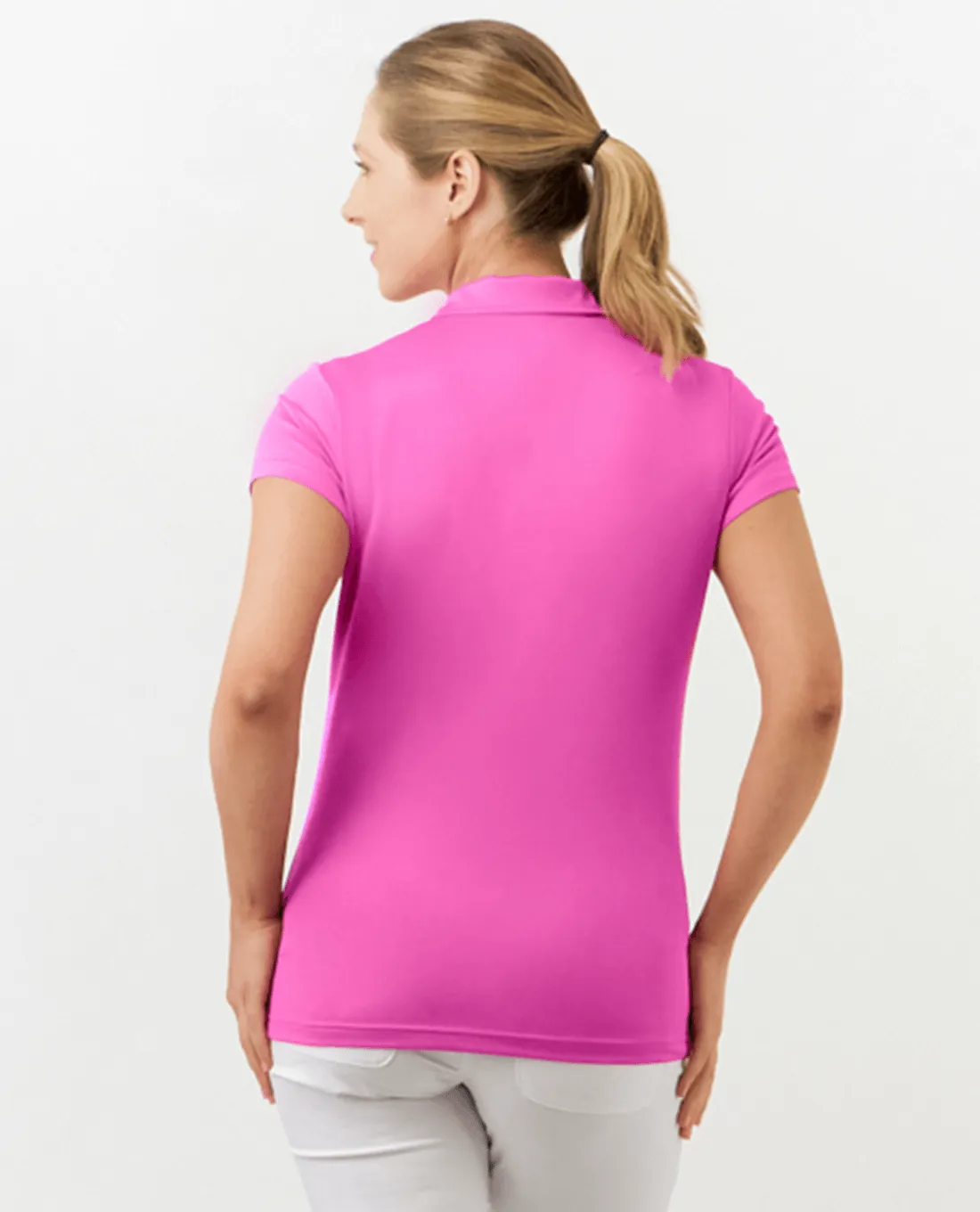 PURE GOLF Thrive Cap Sleeve Polo 051 Azalea