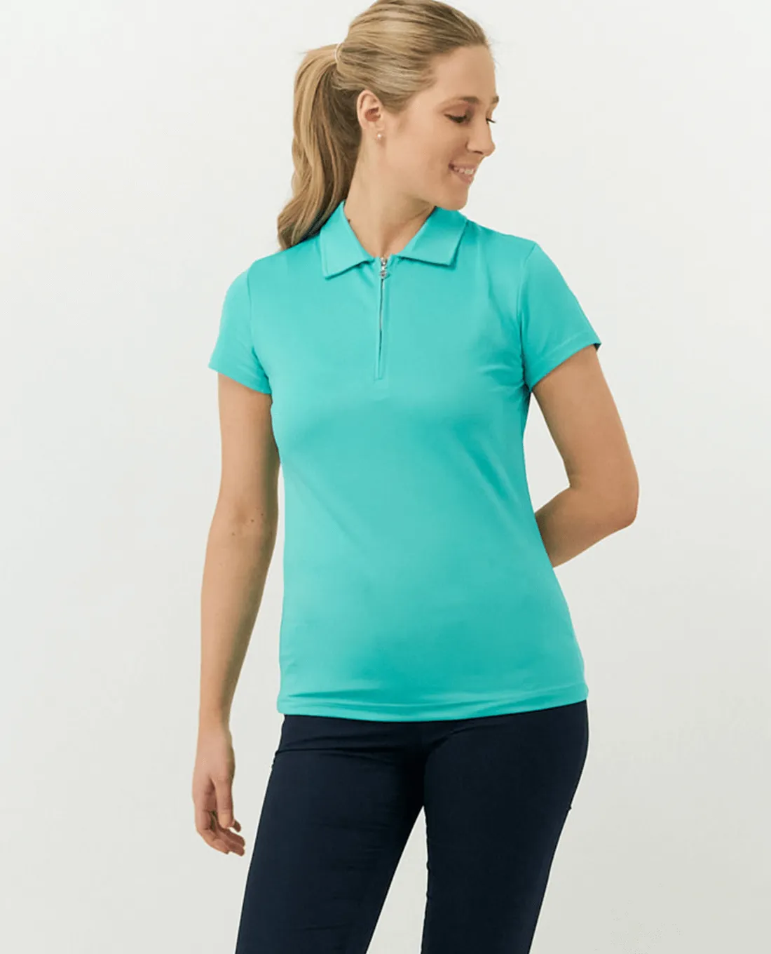 PURE GOLF Thrive Cap Sleeve Polo 051 Ocean