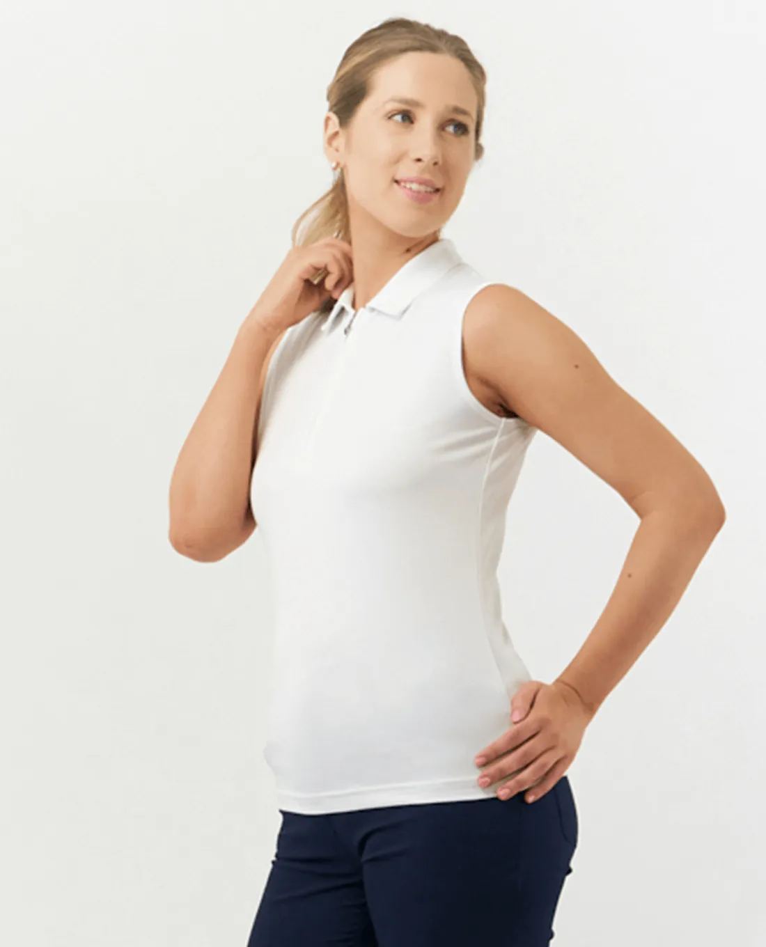 PURE GOLF Thrive Sleeveless Polo 011 White