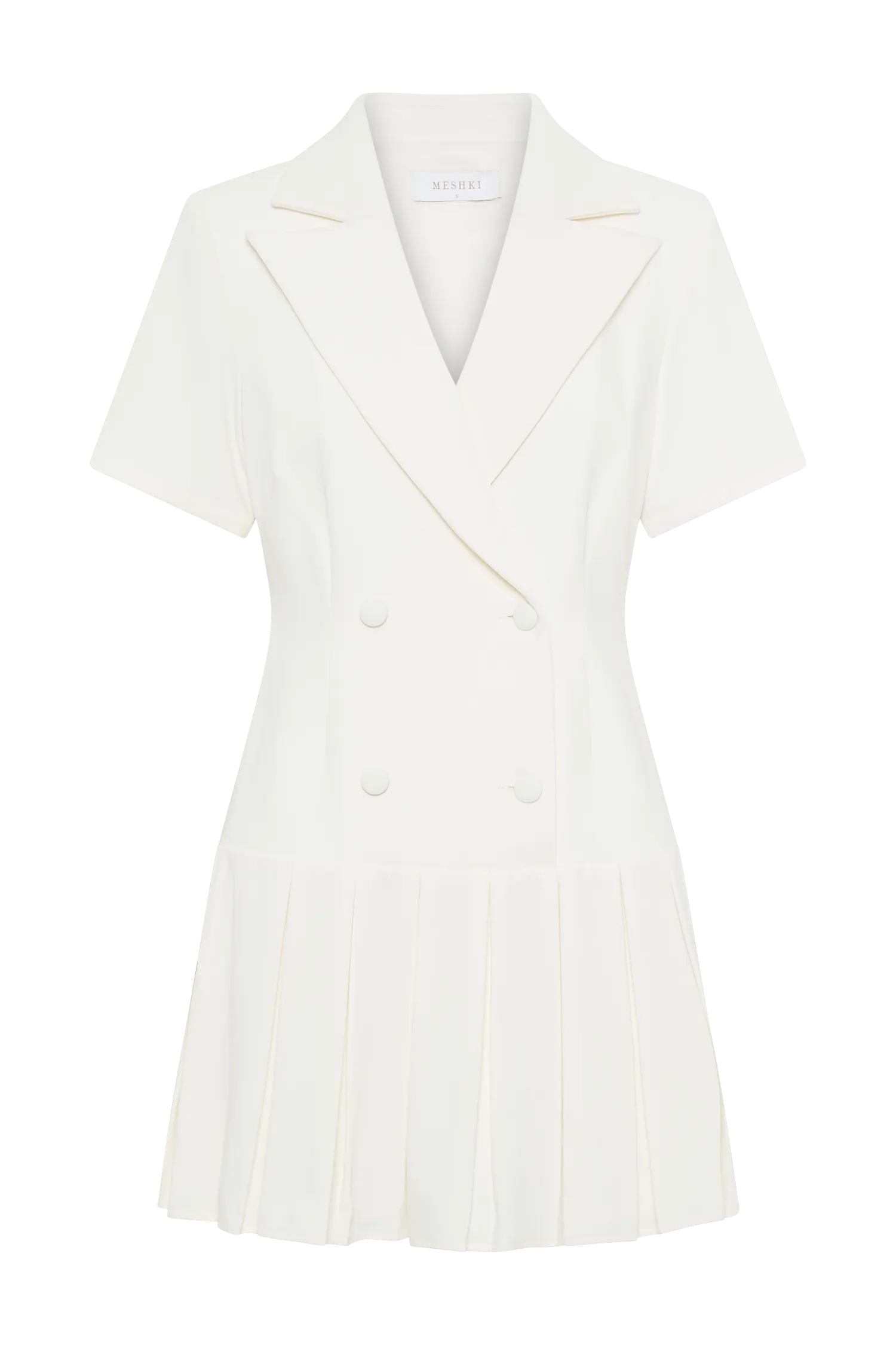 Quentin Suiting Pleated Mini Dress - Ivory