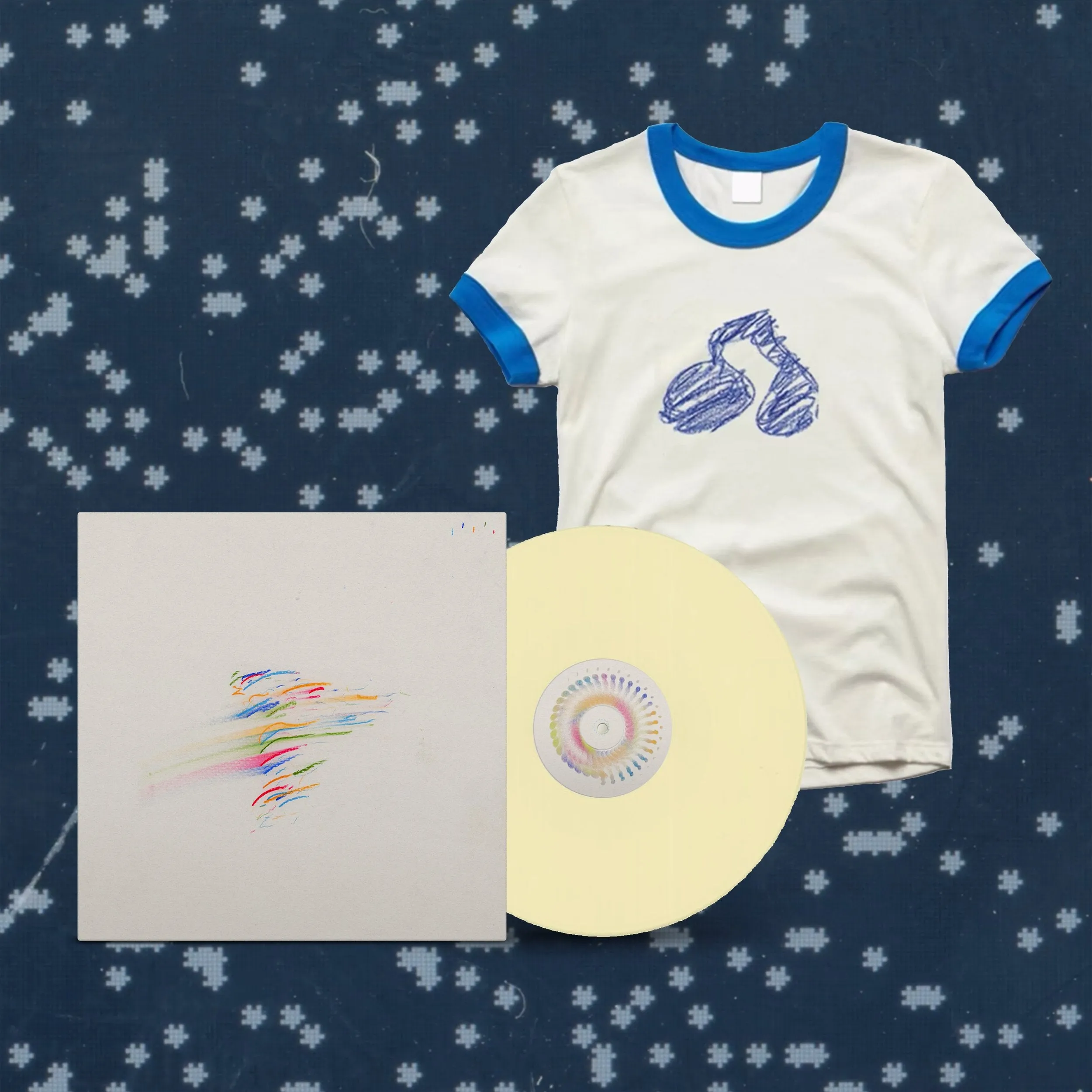 rainbow music bundle: tee   cream vinyl