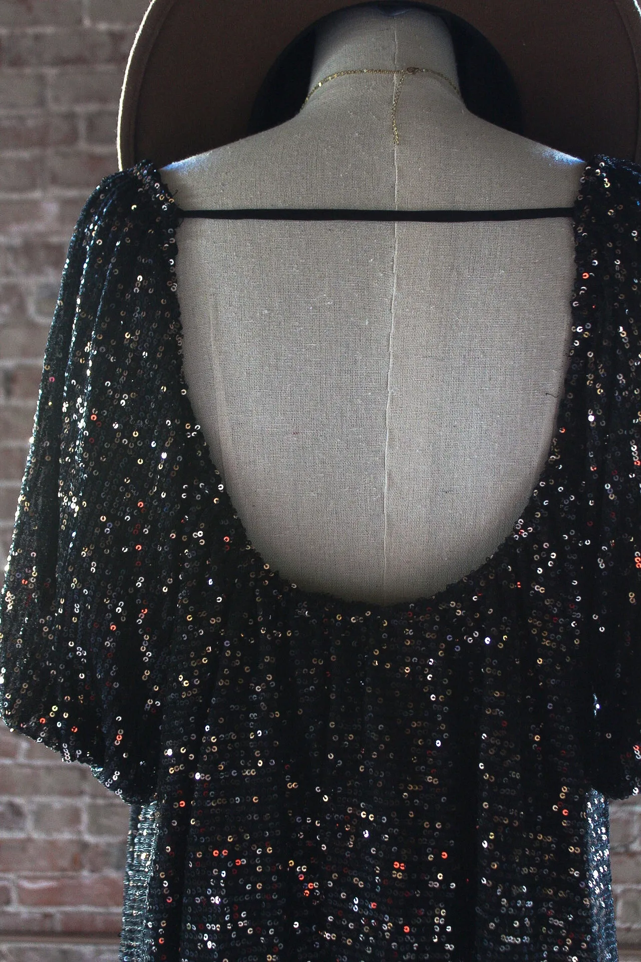 Sequin Babydoll Dress