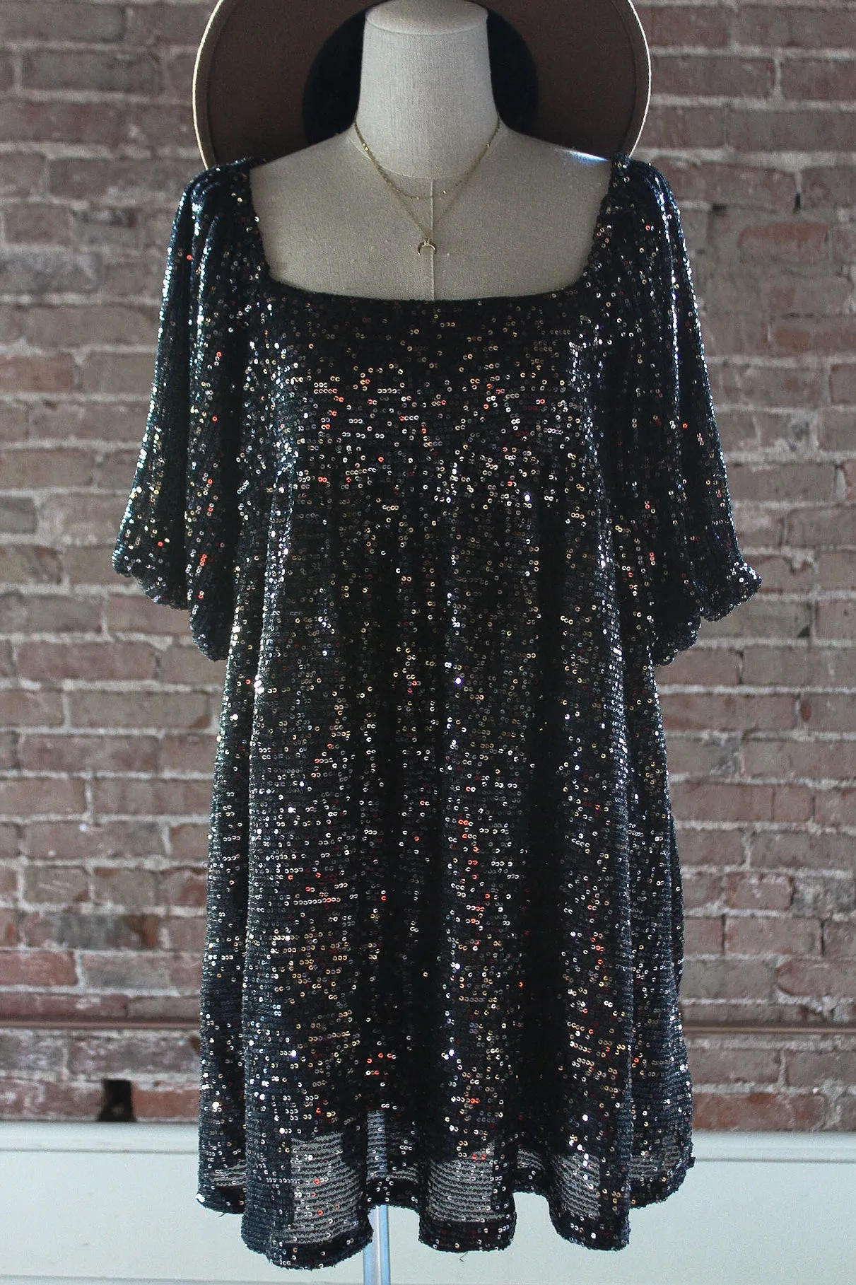 Sequin Babydoll Dress