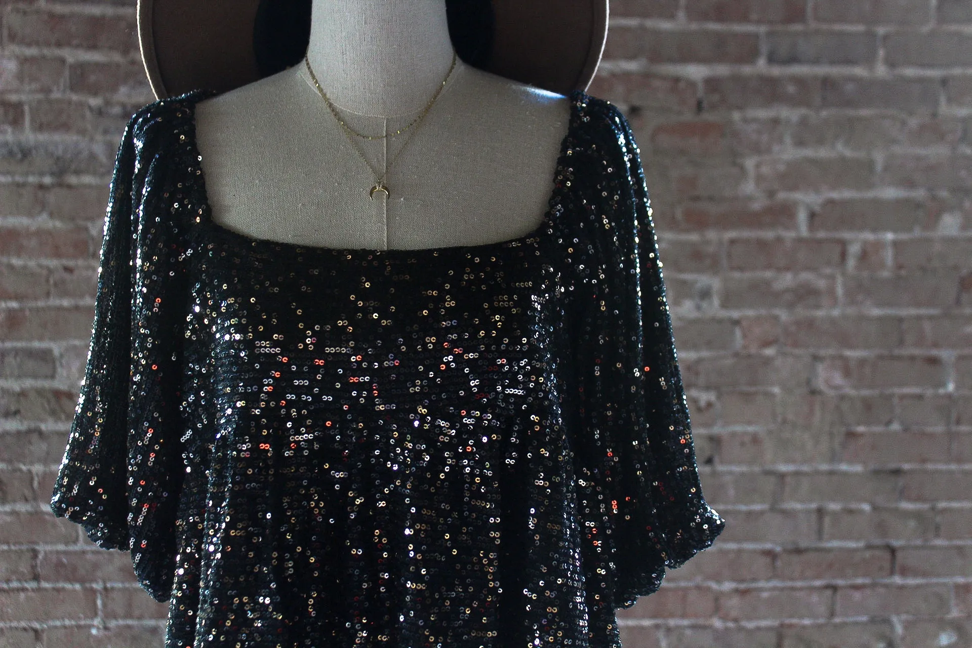 Sequin Babydoll Dress