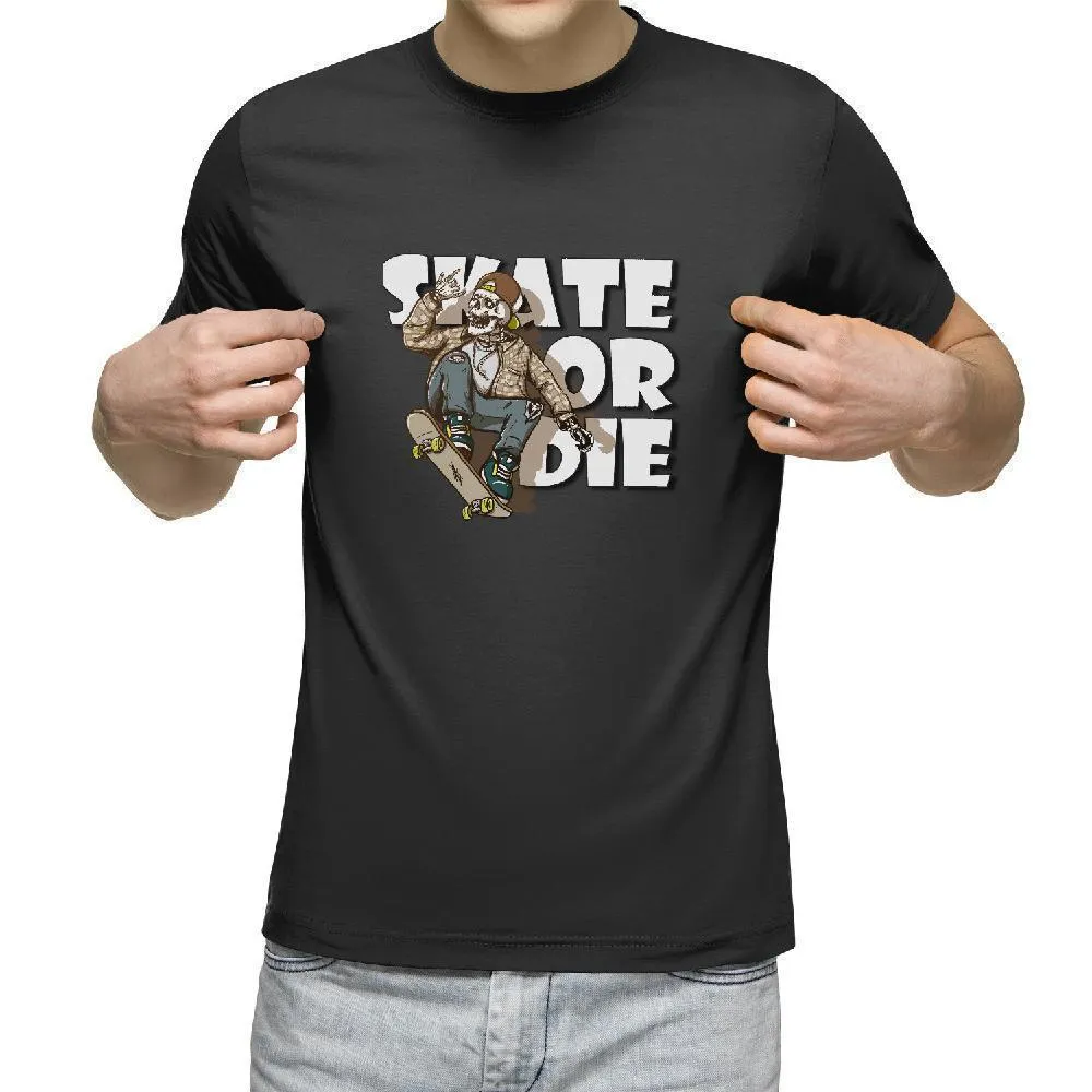 Skeleton with Flannel Shirt Skate or Die T-Shirt