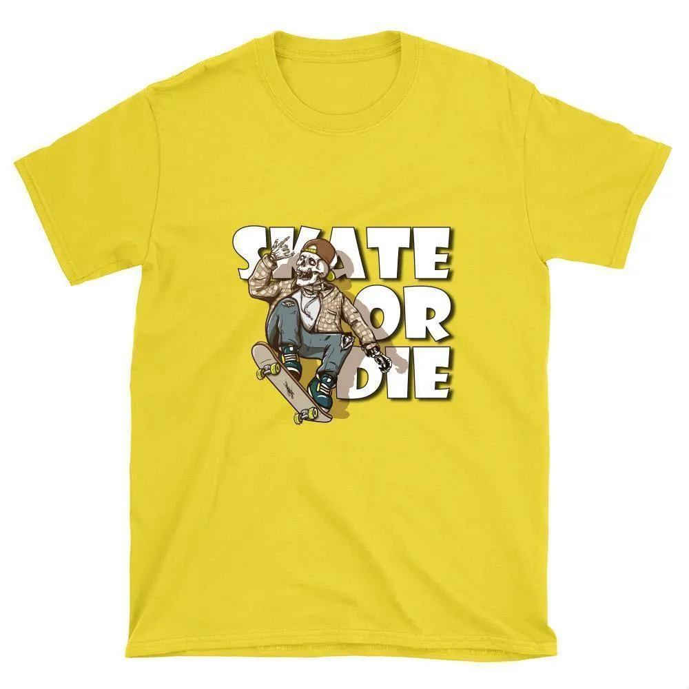 Skeleton with Flannel Shirt Skate or Die T-Shirt