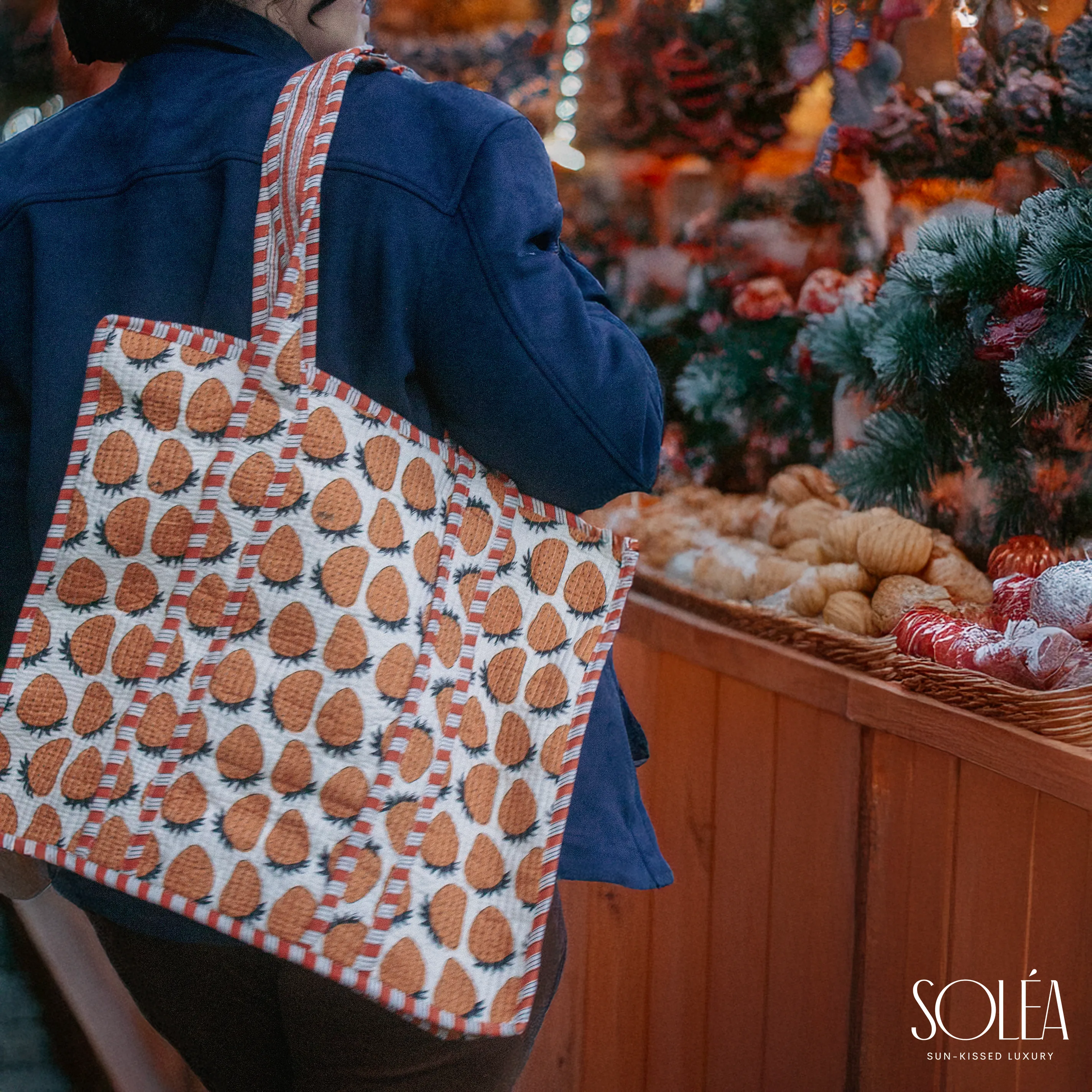 Soléa Cotton Strawberries Tote