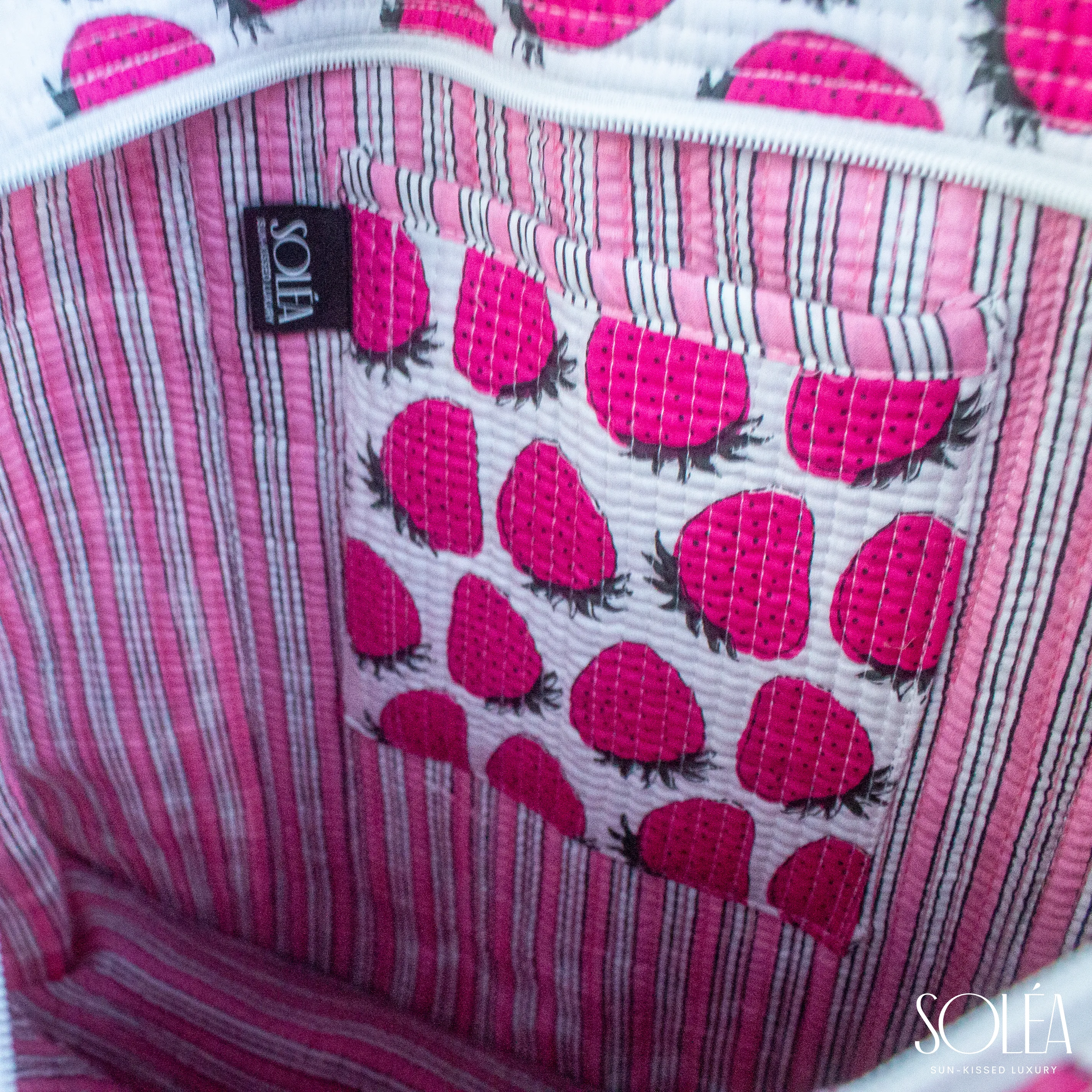 Soléa Cotton Strawberries Tote