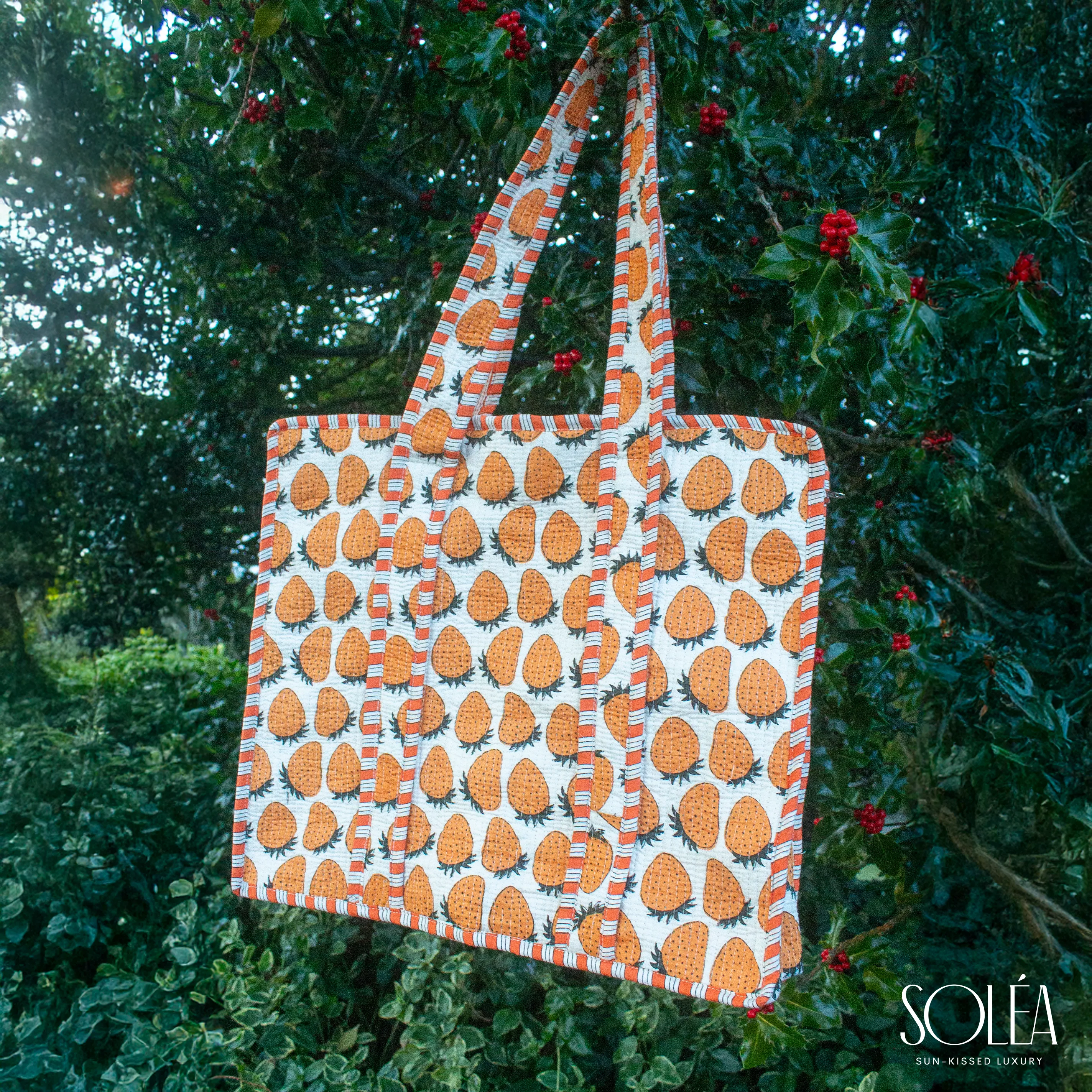 Soléa Cotton Strawberries Tote