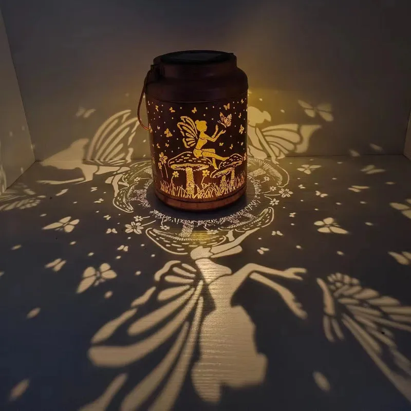 Solar Courtyard Lantern With Hollow Texture Projection