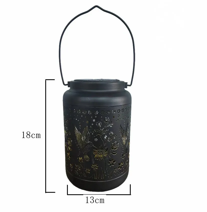 Solar Courtyard Lantern With Hollow Texture Projection