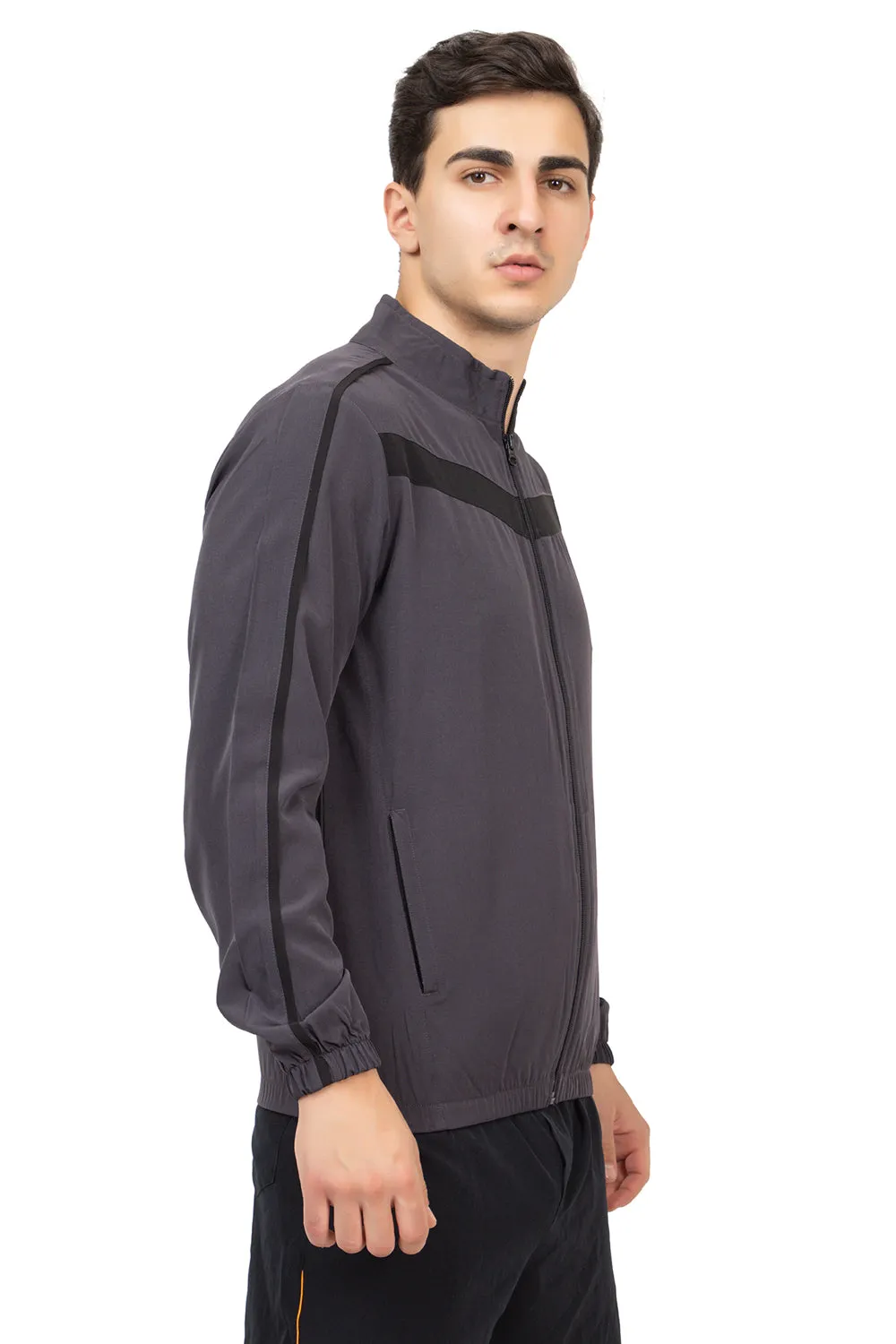 Solid Lightweight Pullover Tailored Jacket 80033(D GREY)