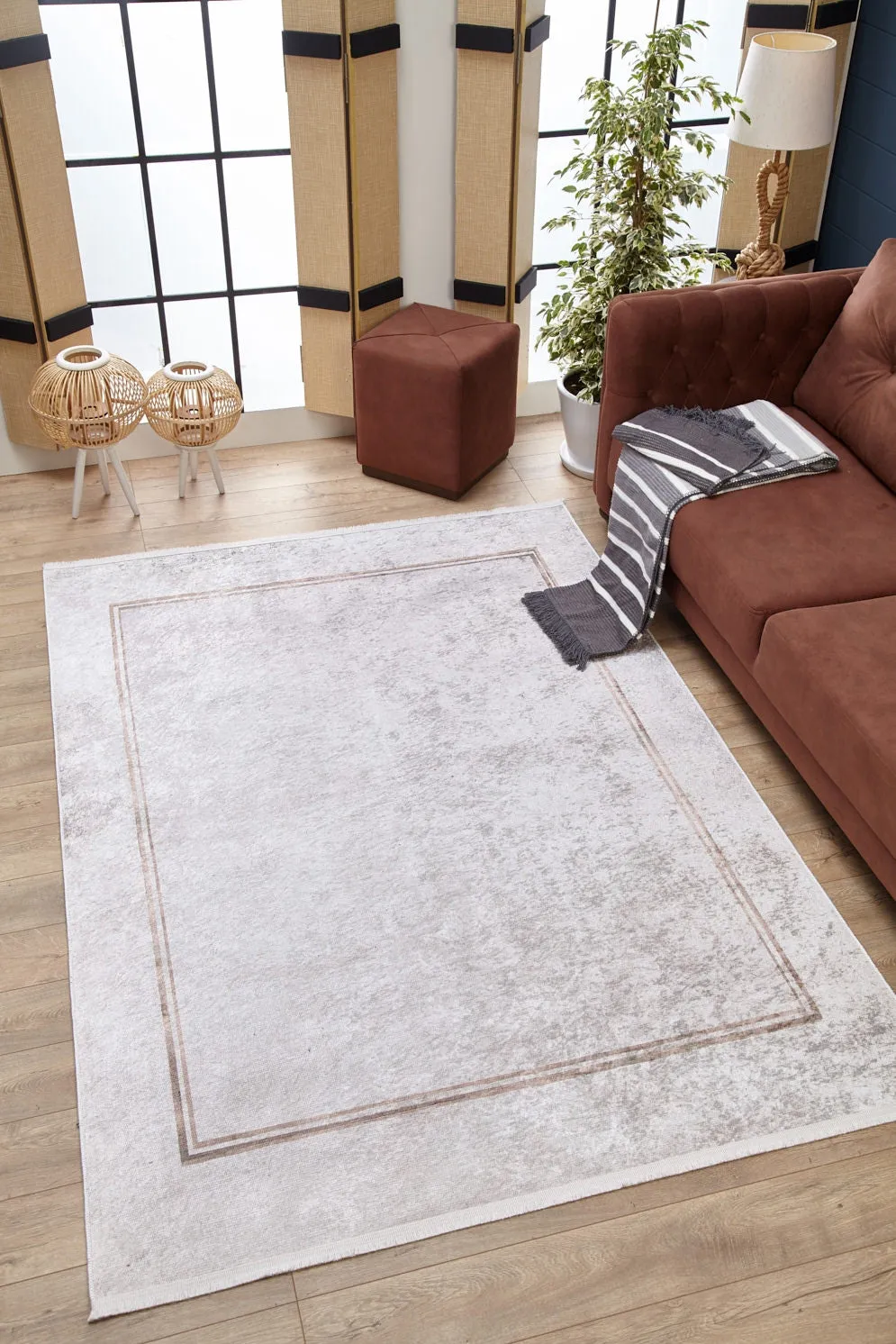 Sophisticated Edging - Washable Rug - JR1738